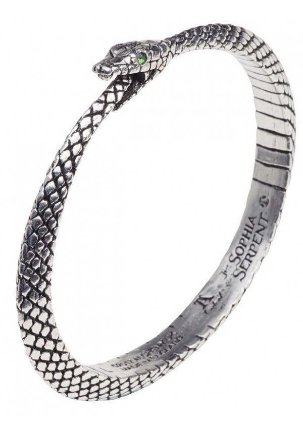 Sophia Serpent Ouroborus Pewter Bangle Bracelet