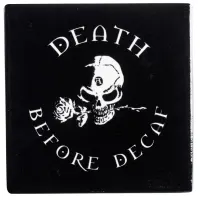 Death Before Decaf Gothic Ceramic Coaster