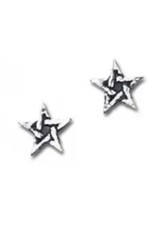 Pentagram Stud Pewter Earrings