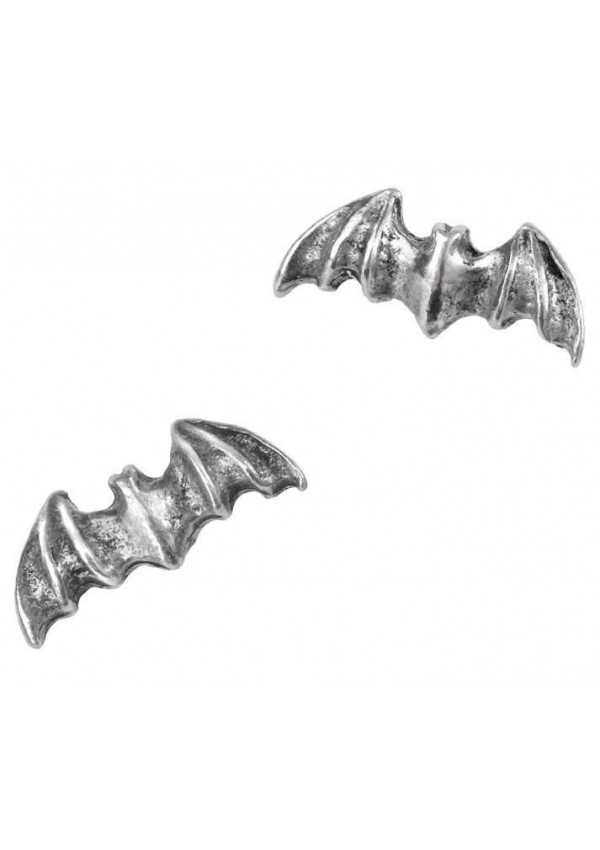 Bat Stud Pewter Earrings