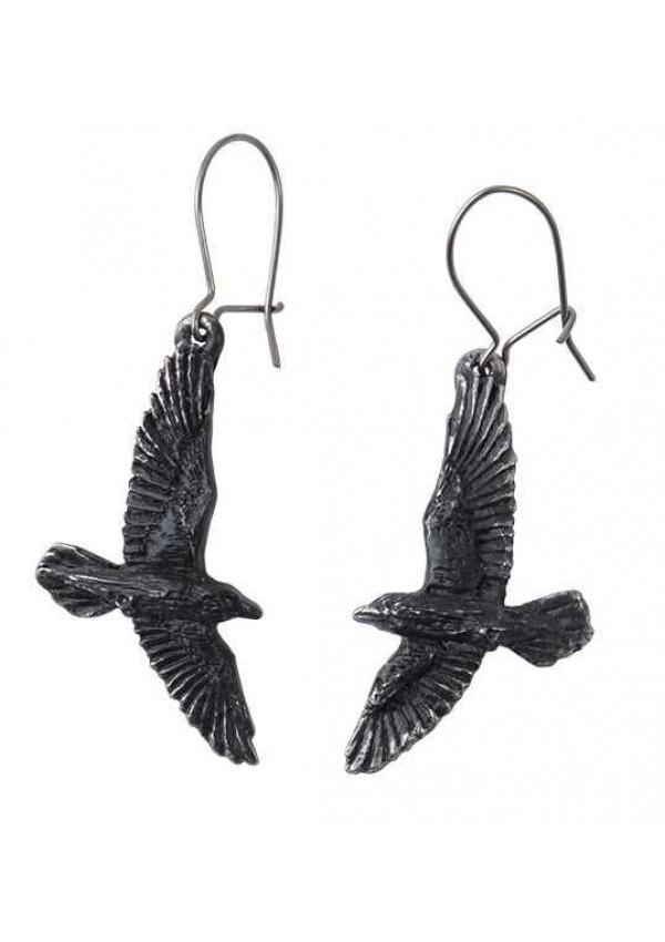 Black Raven Earring Pair