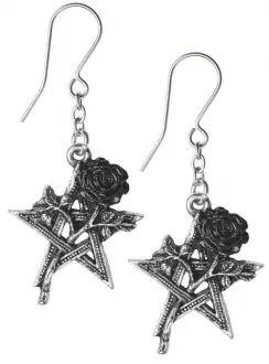 Ruah Vered Pentacle Rose Gothic Earrings