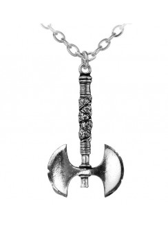 Double Axe Pewter Necklace