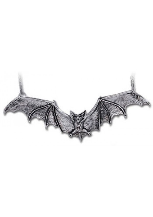 Gothic Bat Pewter Necklace