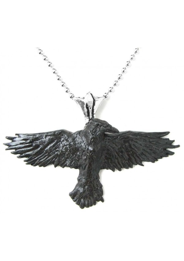 Black Raven Pewter Necklace