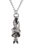 Awaiting the Eventide Pewter Bat Necklace
