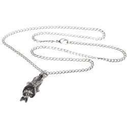 Awaiting the Eventide Pewter Bat Necklace