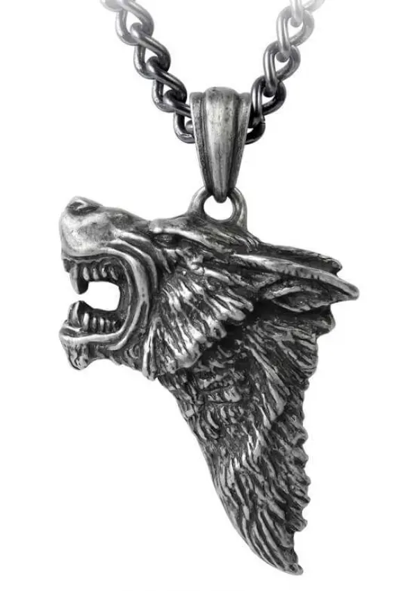 Dark Wolf Pendant with Chain