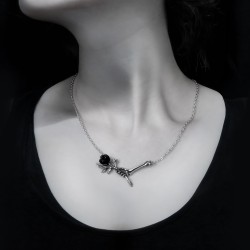 Love Never Dies Black Rose Necklace