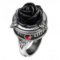 Sub Rosa Black Rose Gothic Poison Ring