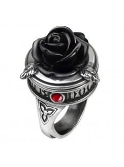 Sub Rosa Black Rose Gothic Poison Ring