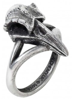 Rabeschadel Kleiner Raven Skull Gothic Pewter Ring