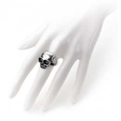 Death Skull Pewter Mens Dreadpunk Ring