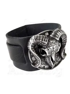 Gears of Aiwass Gothic Leather Strap Bracelet
