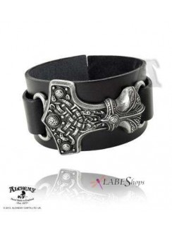 Thunderhammer Leather and Pewter Bracelet