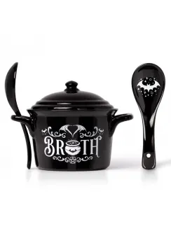 Bat Broth Gothic Soup Bowl and Spoon