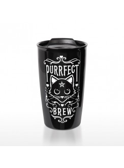 Black Cat Purrfect Brew Double Walled Travel Mug