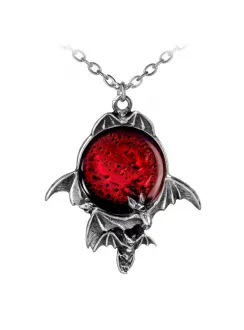 Blood Moon Pewter Bat Necklace