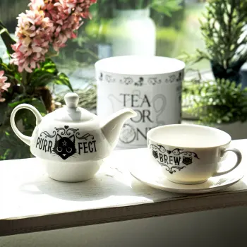 Purrfect Brew Cat Tea Pot and Cup Set