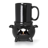 Witches Cauldron Mug Warmer Stand and Mug