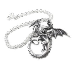 Whitby Wyrm Pewter Dragon Necklace