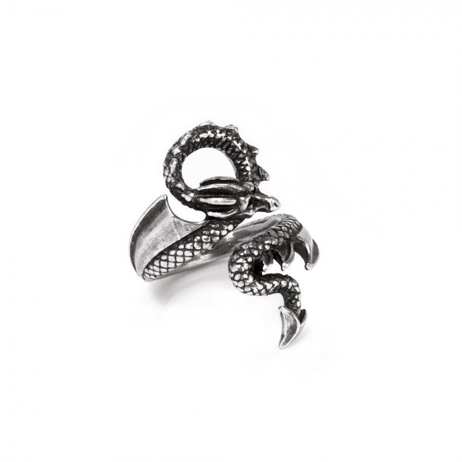 Dragons Lure Pewter Dragon Ring - Gothic Jewelry