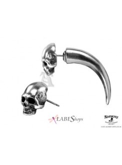 Tomb Skull Horn Faux Stretcher Earring