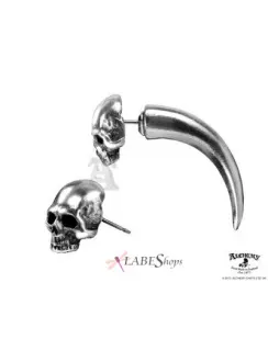 Tomb Skull Horn Faux Stretcher Earring