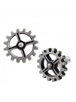 Industrilobe Steampunk Gear Earring Pair