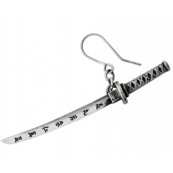 Bushido Katana Sword Single Pewter Earring