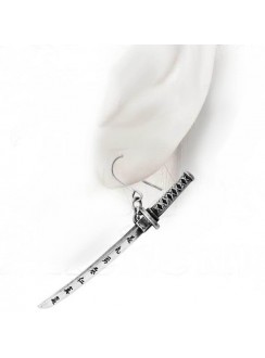 Bushido Katana Sword Single Pewter Earring