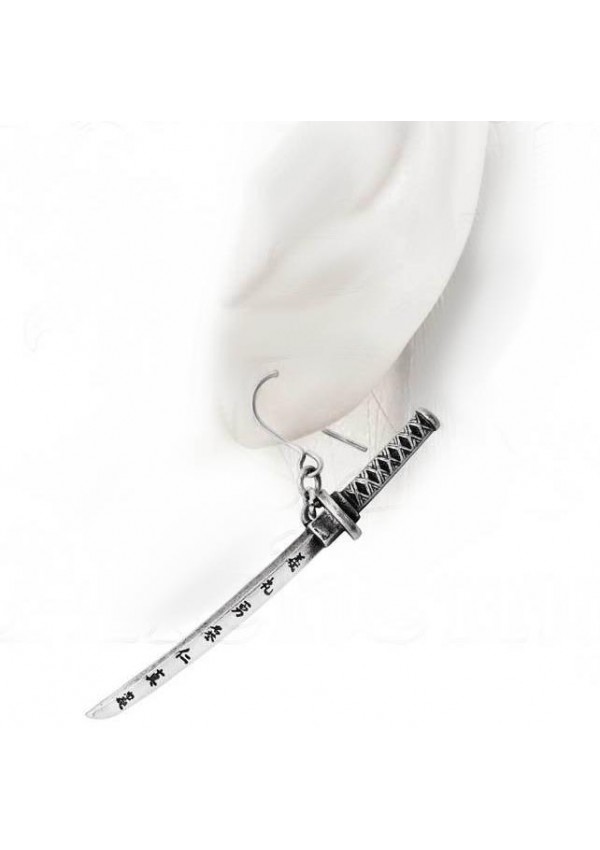 Bushido Katana Sword Single Pewter Earring