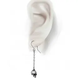 Deadskull Pewter Skull Drop Gothic Earrings