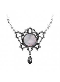 Ghost of Whitby Gothic Necklace – Pewter, Mother of Pearl, Austrian Crystal