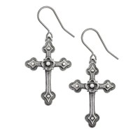 Gothic Devotional Cross Earrings