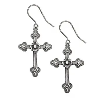 Gothic Devotional Cross Earrings