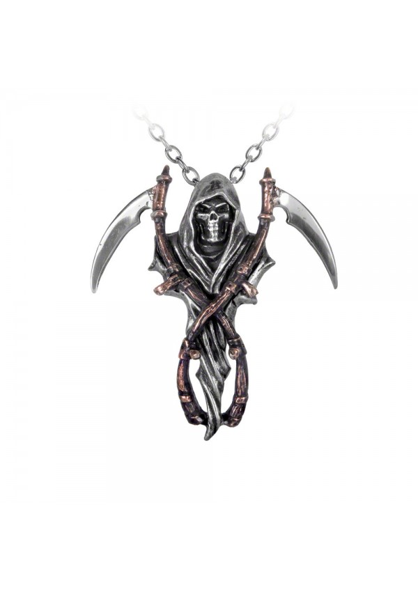 Reapers Arms Gothic Pewter Necklace