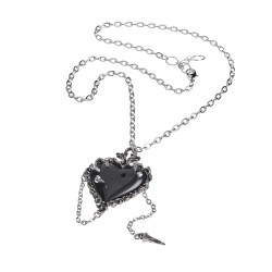 Witchess Heart Pierced Pewter Necklace