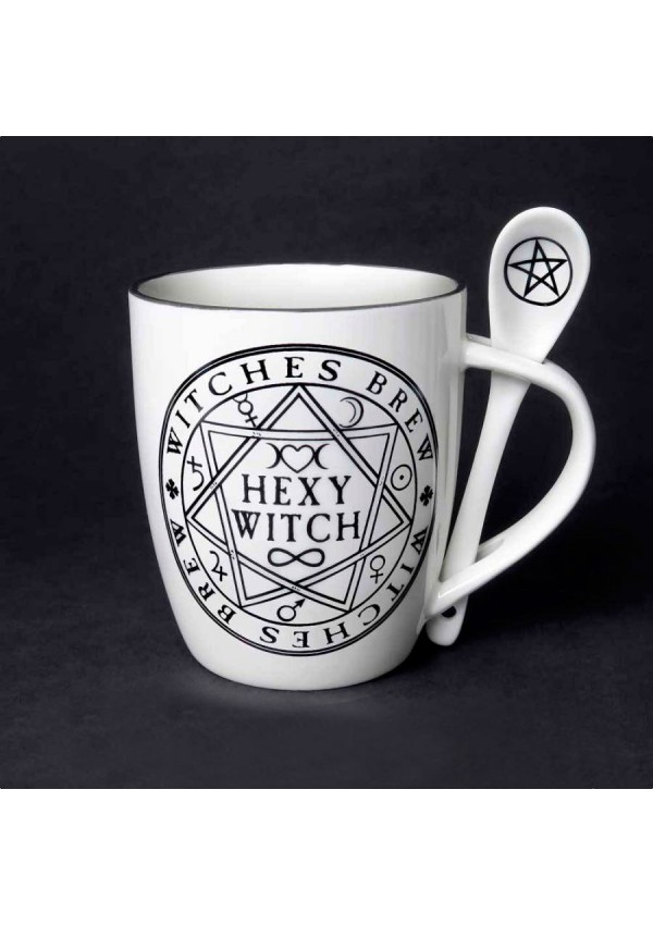 Hexy Witch Witches Brew Mug and Spoon Set