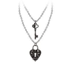 Key to Eternity Gothic Couples Pendant Set