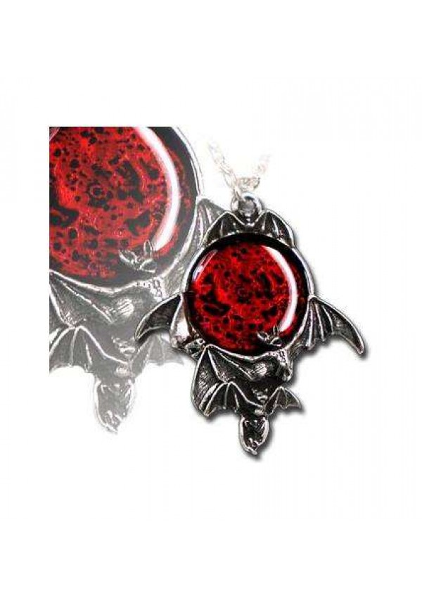 Blood Moon Pewter Bat Necklace