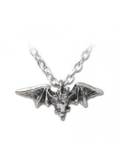 Kiss of the Night Pewter Bat Necklace