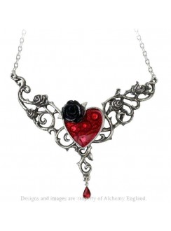 The Blood Rose Heart Pewter Necklace