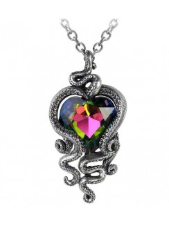 Heart of Cthulhu Gothic Swarovski and Pewter Necklace