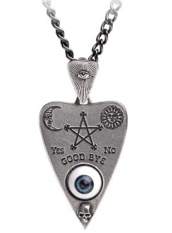Mystical Ouija Board Planchette Pewter Necklace