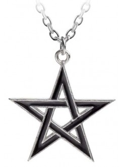 Black Star Pentagram Pendant with Chain