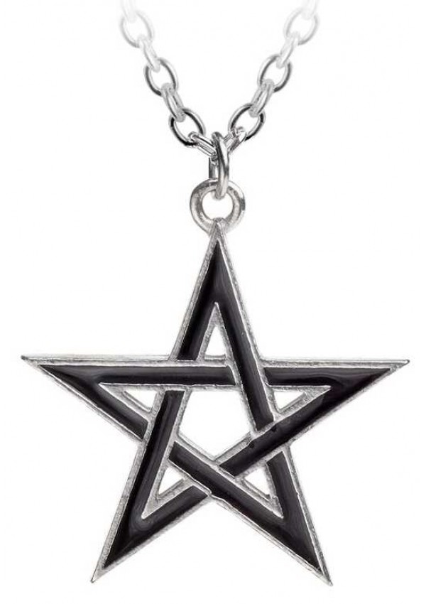 Black Star Pentagram Pendant with Chain