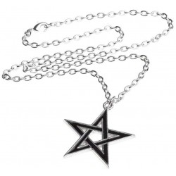 Black Star Pentagram Pendant with Chain