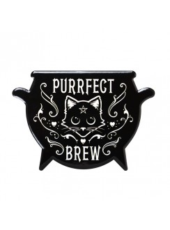 Purrfect Brew Cat Ceramic Cauldron Coaster