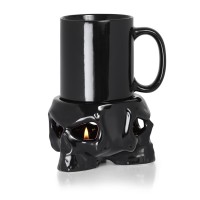 Skull Mug Warmer Stand and Mug